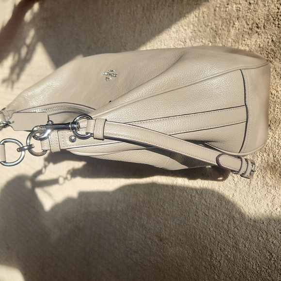 Coach Taupe Pebbled Leather Hobo Bag *EUC* - Picture 3 of 13